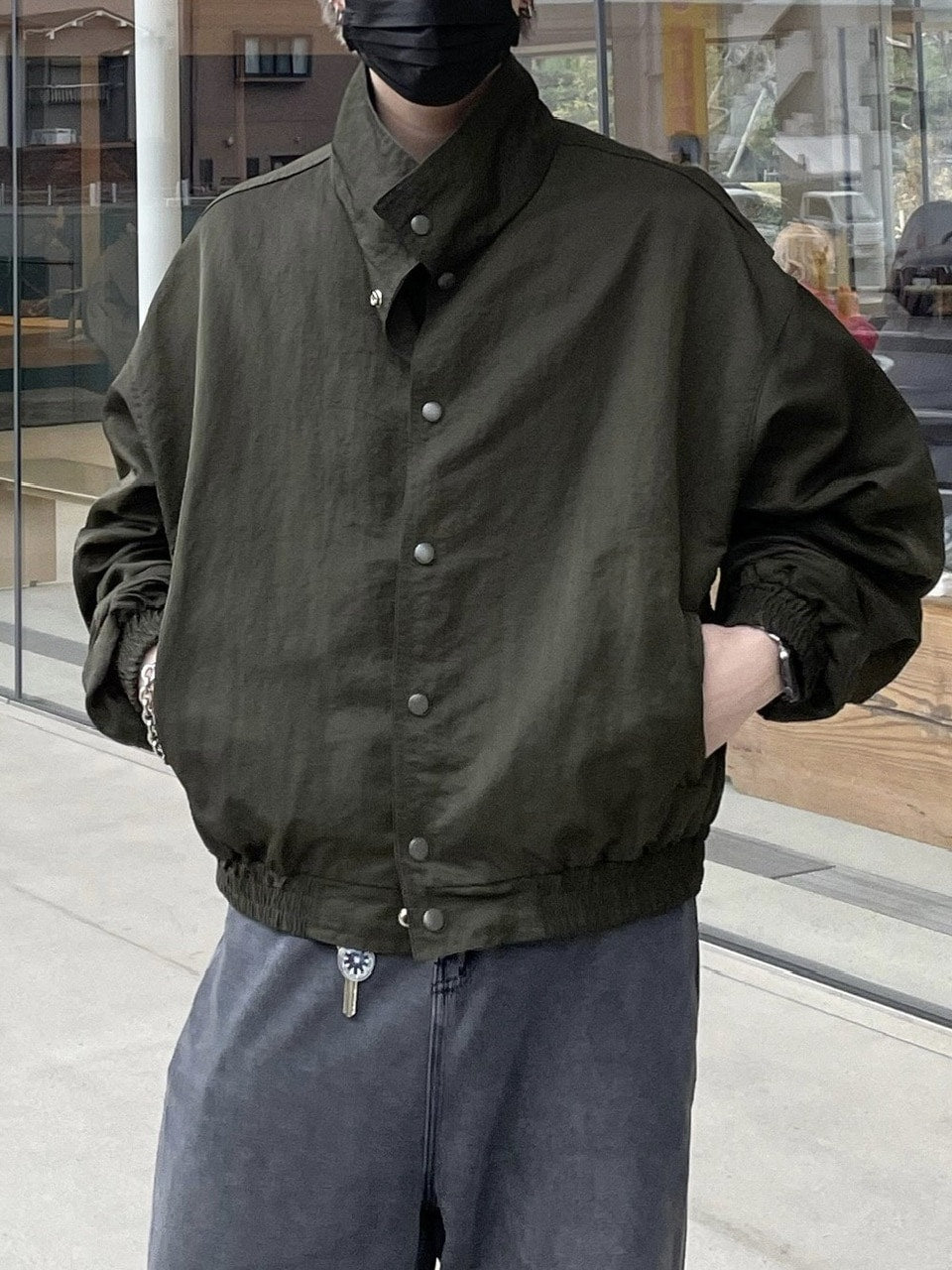 受注制【Chikashitsu +】design cropped blouson (2color)