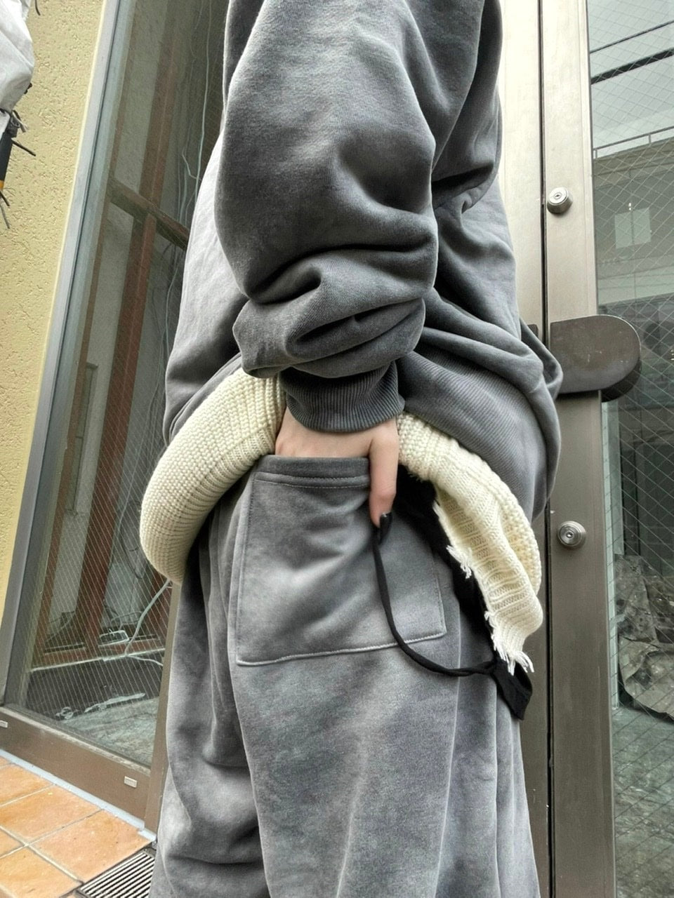 受注制【Never mind the XU】set up tie-dye sweat pants (2color)