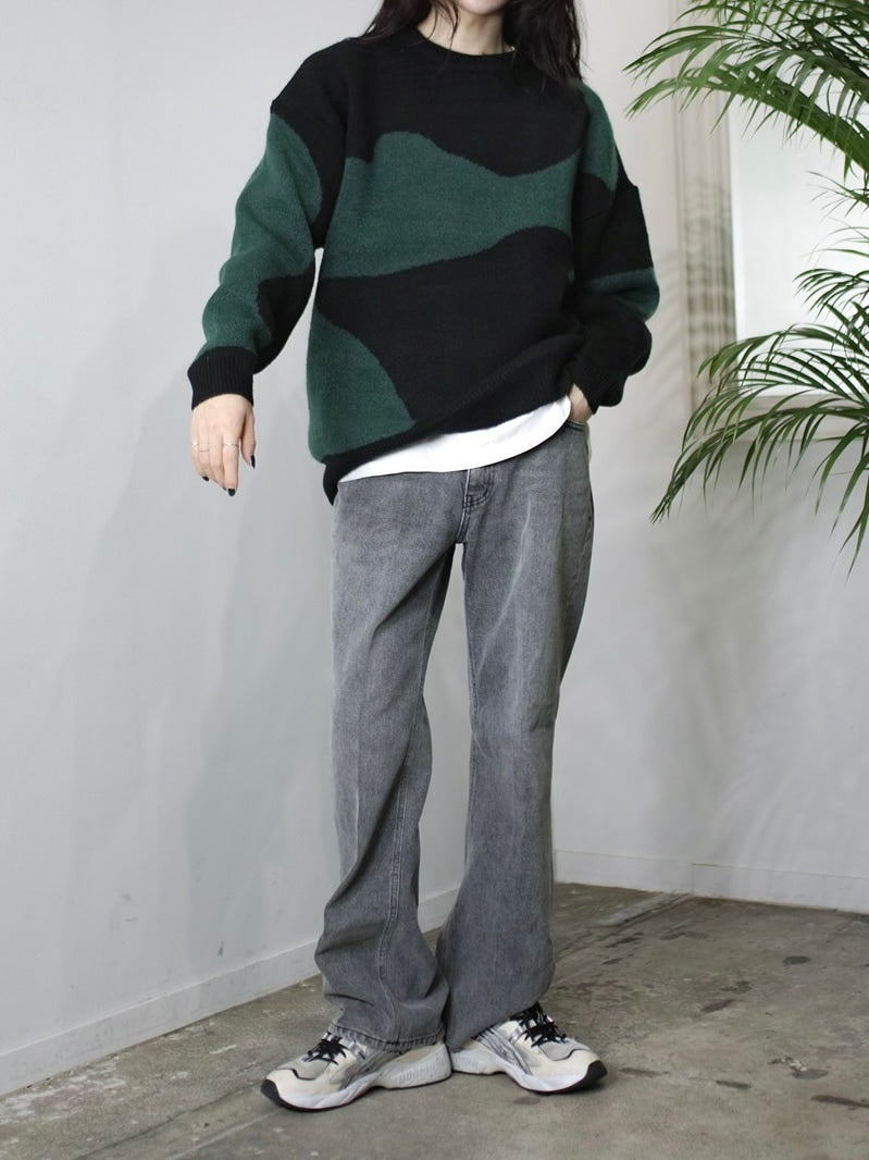 受注制【Chikashitsu +】semi wide denim pants