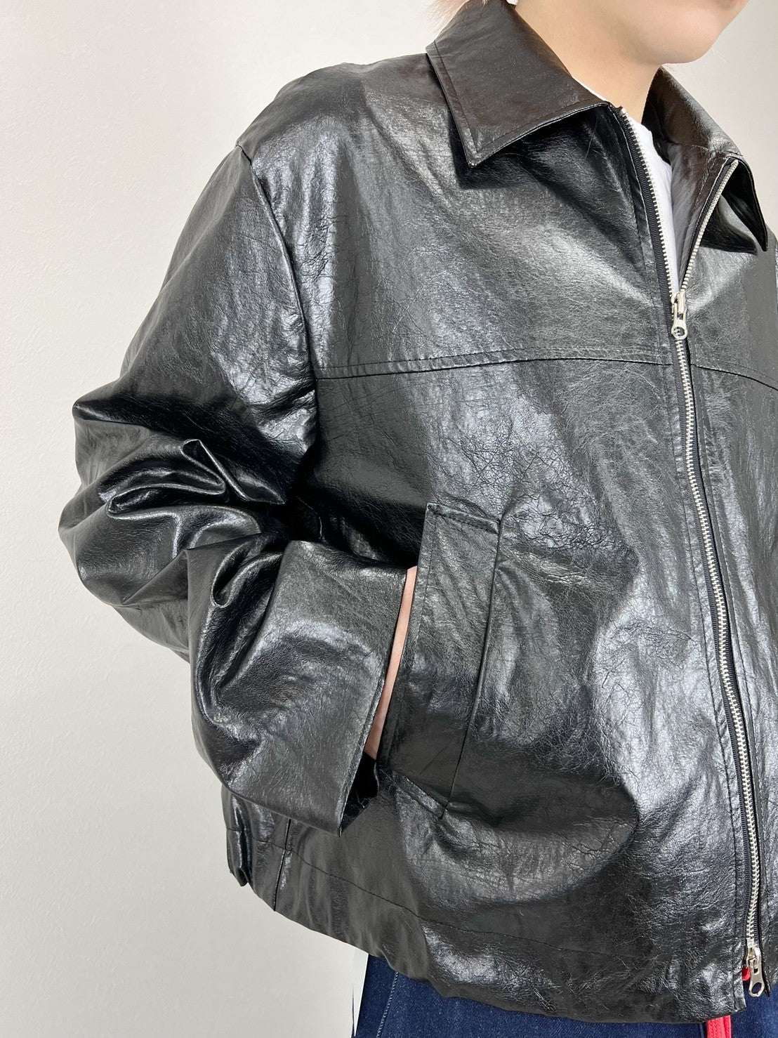 受注制【Chikashitsu +】leather short blouson