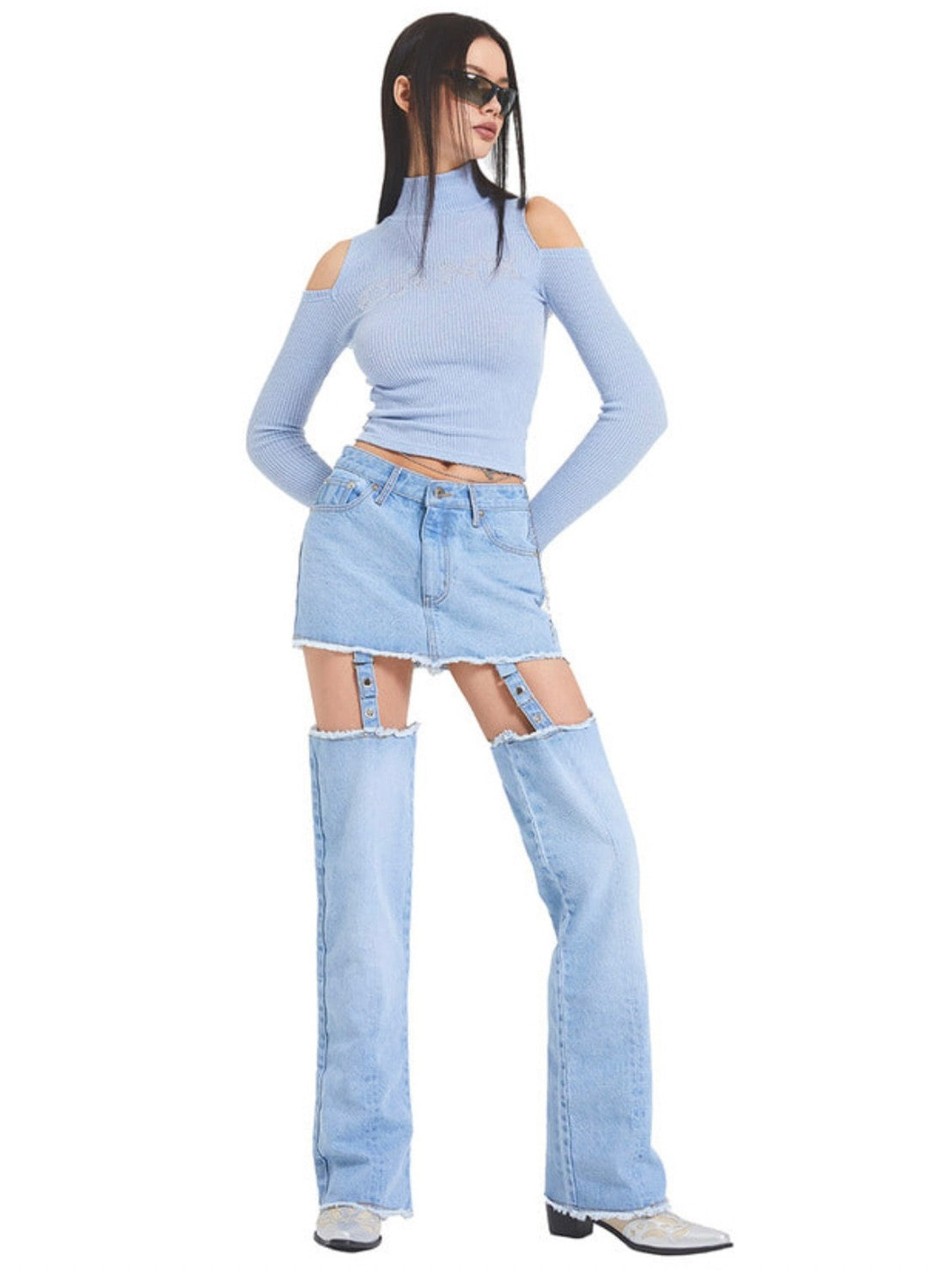 【CRANK】LAYERED DENIM SKIRT