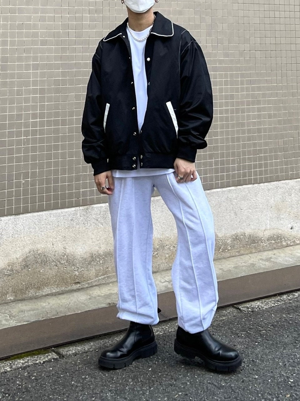 受注制【Chikashitsu +】spring varsity jacket (2color)