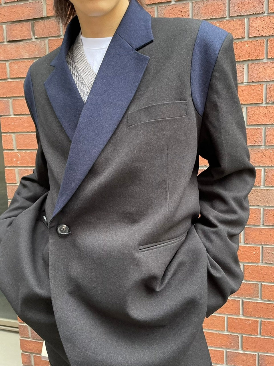 受注制【Chikashitsu +】set up varsity design jacket (2color)