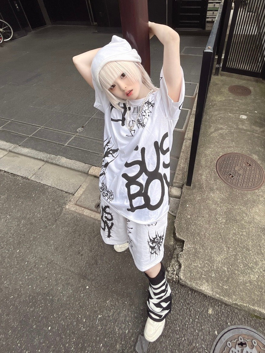 受注制【Never mind the XU】stripe flare leg warmer (2color)