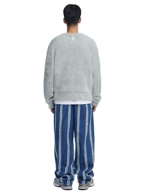 【NOMANUAL】CROPPED HAIRY KNIT (15color) / 【ノーマニュアル】クロップドヘアリー長袖ニット