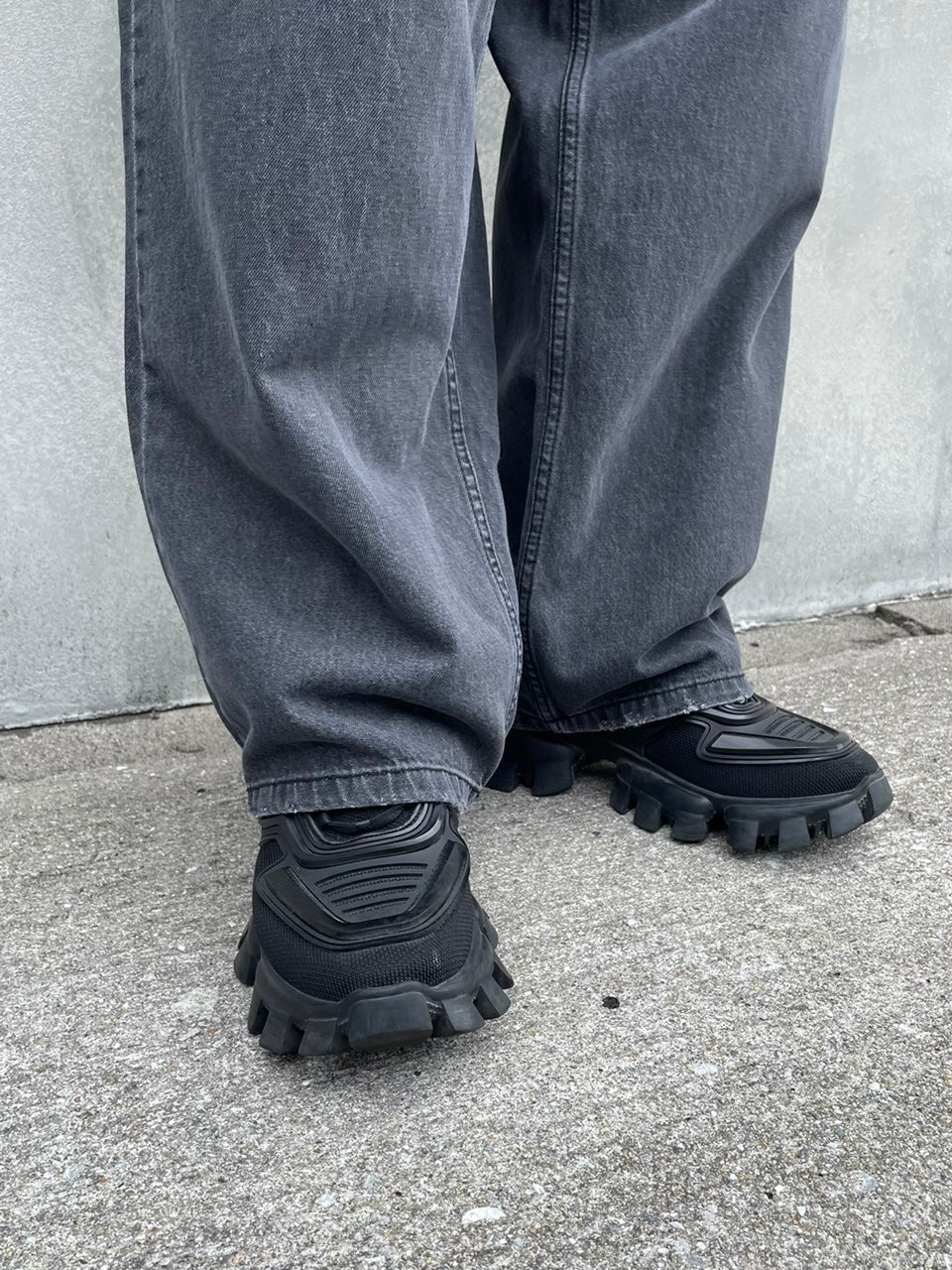 受注制【Chikashitsu +】rope wide denim pants (3color)