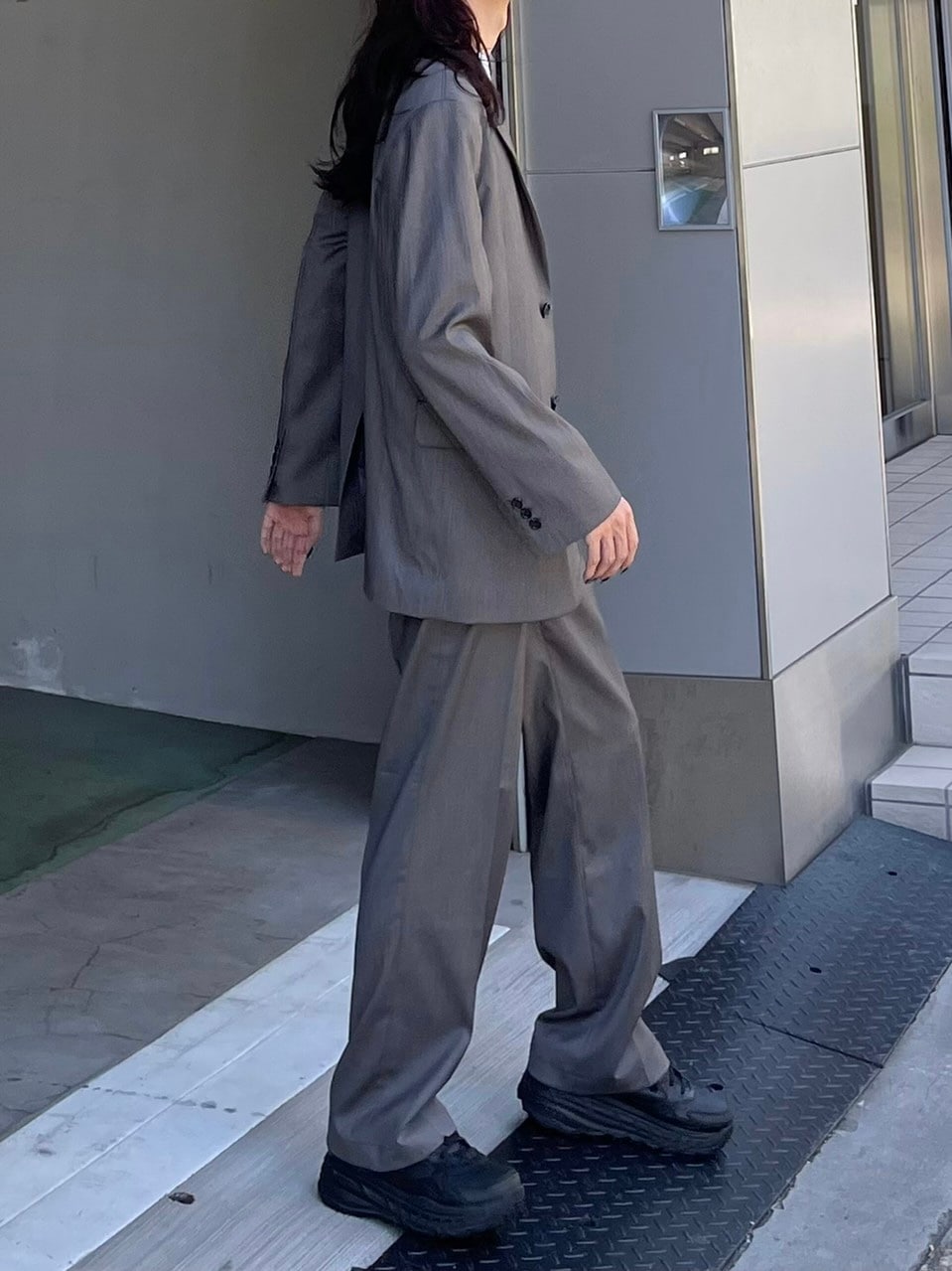 【Chikashitsu +】set up straight slacks (4color)