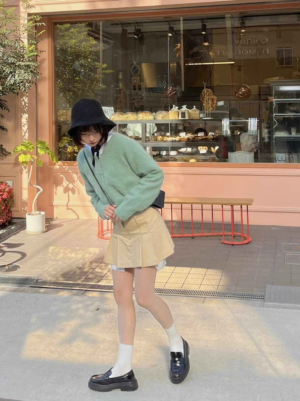 受注制【Chikashitsu +】strap knit hat (2color)