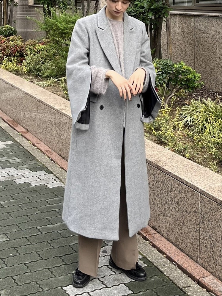 受注制【Chikashitsu +】arm zip gentleman coat (2color)