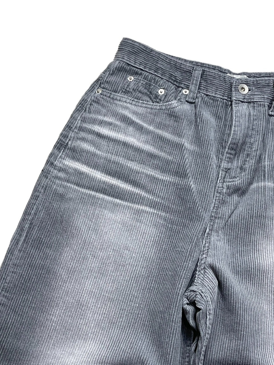 受注制【Chikashitsu +】vintage wash wide corduroy pants (2color)