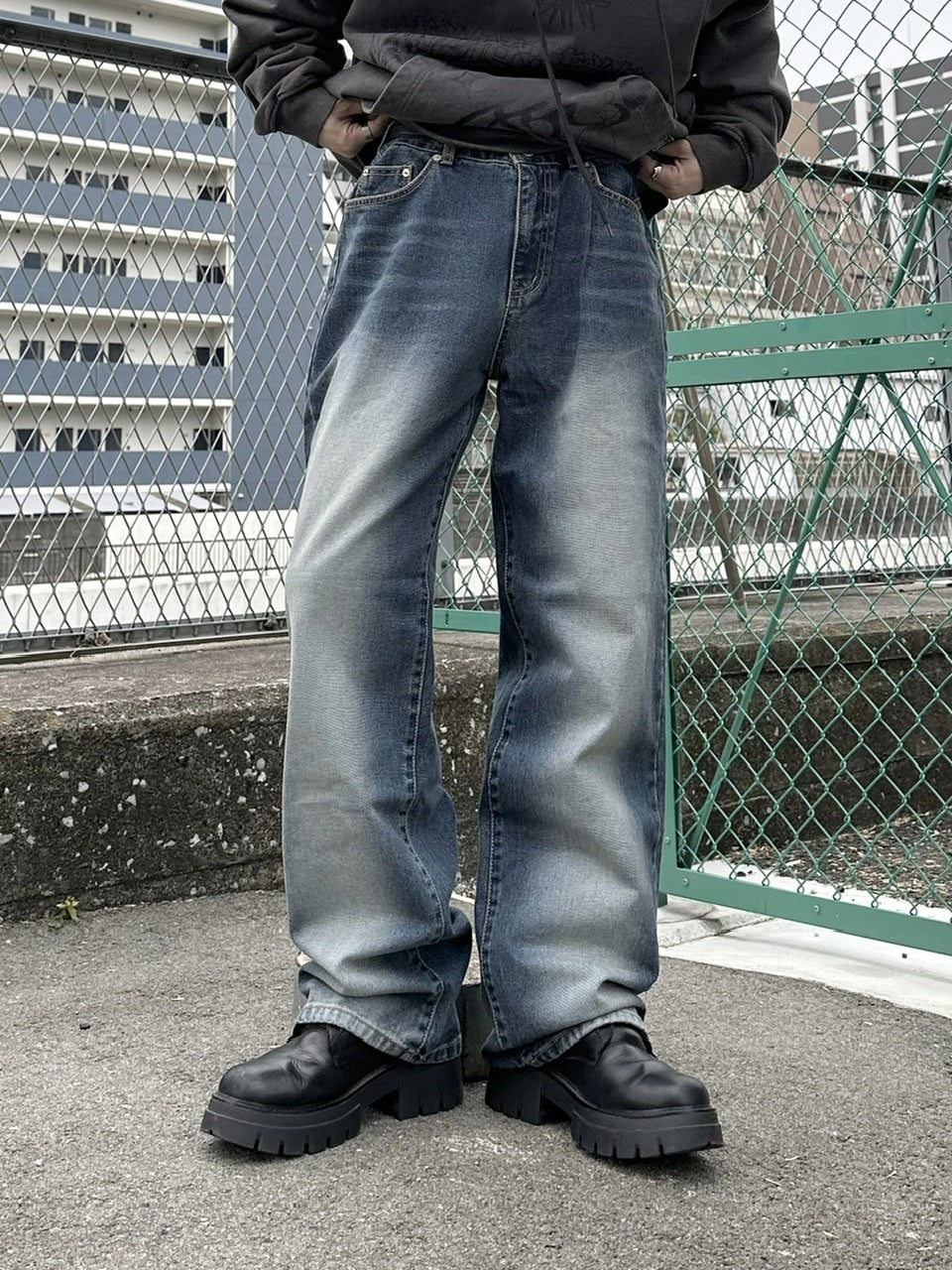 【Chikashitsu +】vintage wash denim pants (2color) / 【チカシツプラス】ヴィンテージウォッシュデニムパンツ