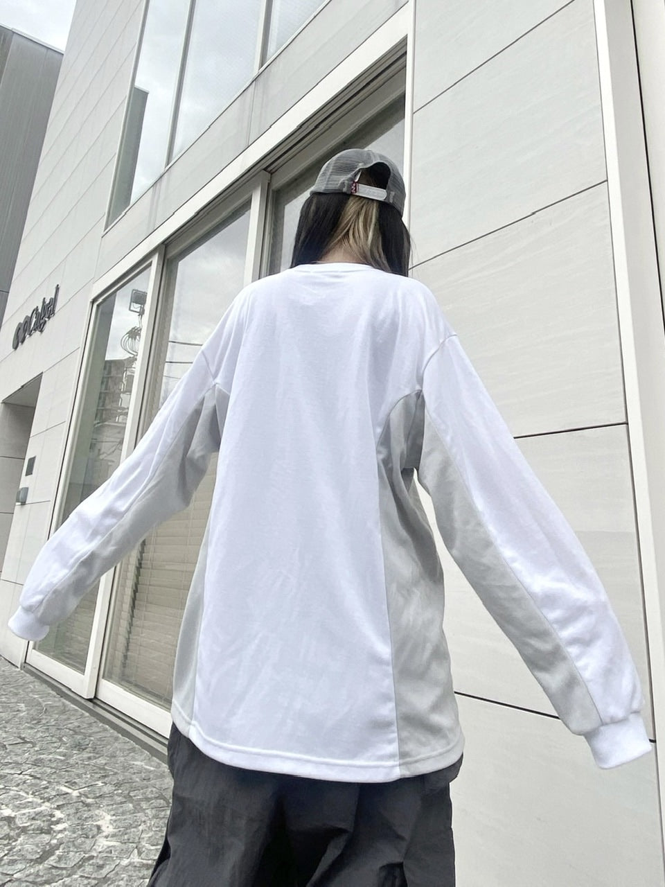 受注制【Never mind the XU】bi-color long sleeve tee (2color)
