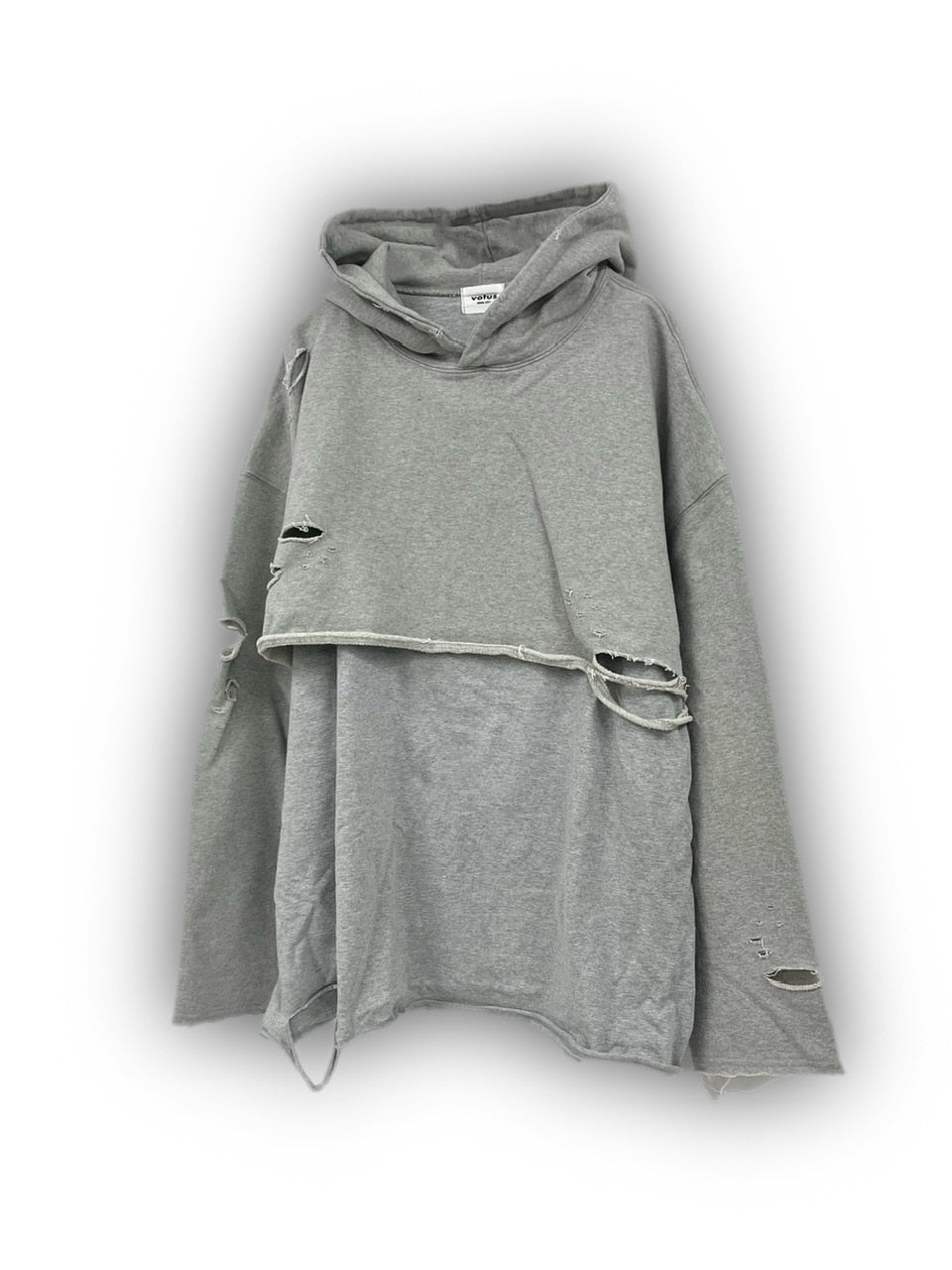 受注制【Never mind the XU】layered damage hoodie (2color)