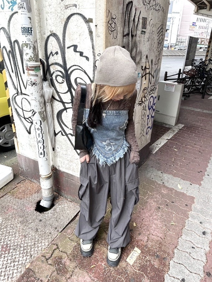 【Never mind the XU】strap cargo pants 2 (3color)