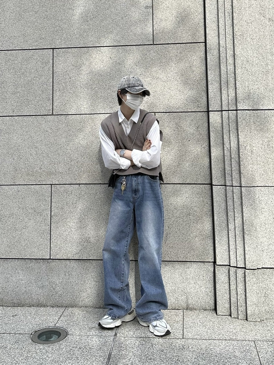 大阪店WEB限定受注制【Chikashitsu +】cropped box vest (2color)