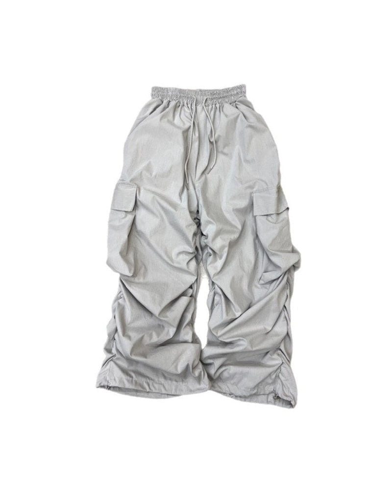 受注制【Chikashitsu +】oversized gather cargo pants (3color)