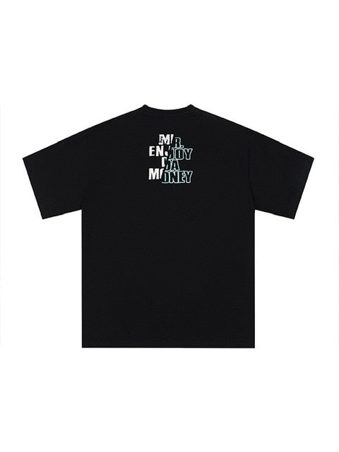 【MR. ENJOY DA MONEY】Cutting font short sleeves
