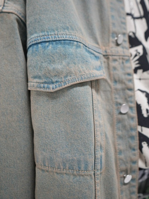 受注制【Never mind the XU】set up washed denim jacket (2color)