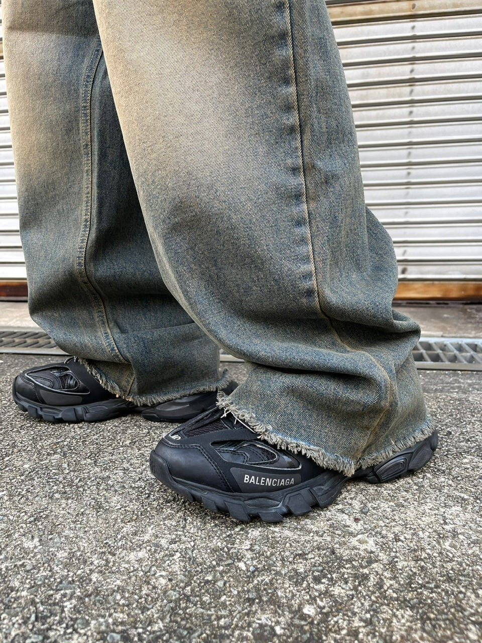 受注制【Chikashitsu +】vintage faded wash denim pants