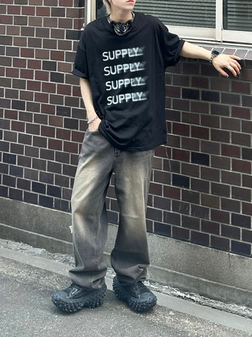 大阪店WEB限定受注制【Chikashitsu +】smokey brush deim pants (2color)