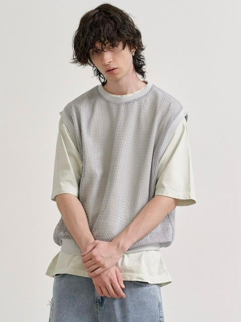 【RE:ON STUDIO】LAYERED MESH VEST