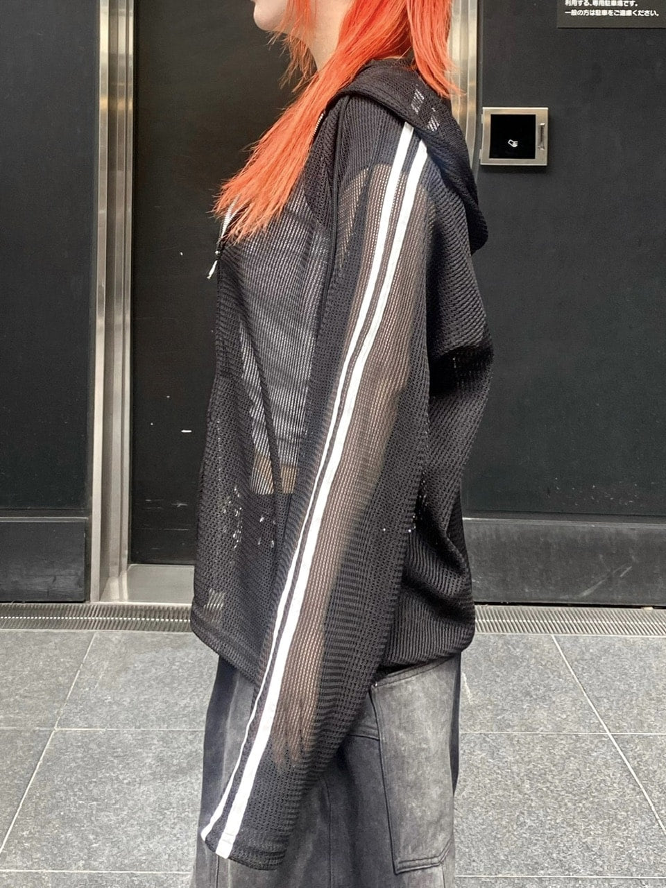 受注制【Never mind the XU】track mesh zip hoodie (2color)