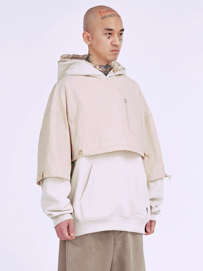 【AJOBYAJO】Layered Nylon Hoodie / 【アジョバイアジョ】レイヤードナイロンフード長袖パーカー