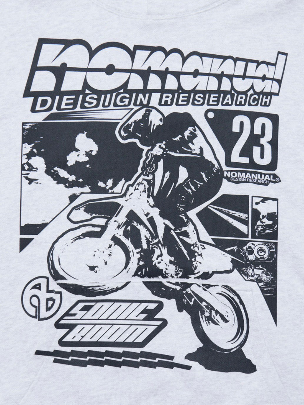 【NOMANUAL】NM AUTO HOODIE / 【ノーマニュアル】ロゴプリント長袖パーカー