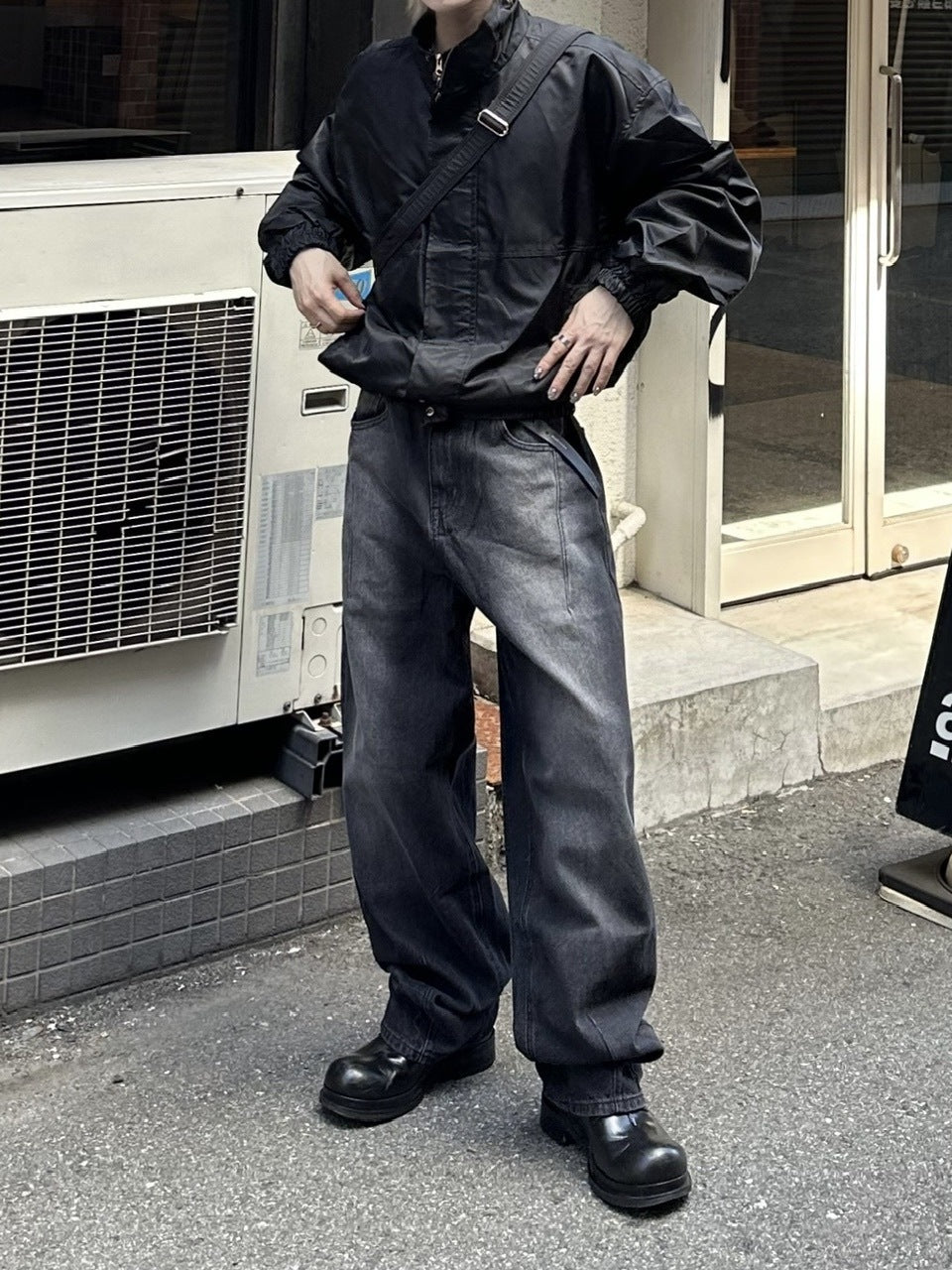 大阪店WEB限定受注制【Chikashitsu +】high neck bomber jacket (2color)