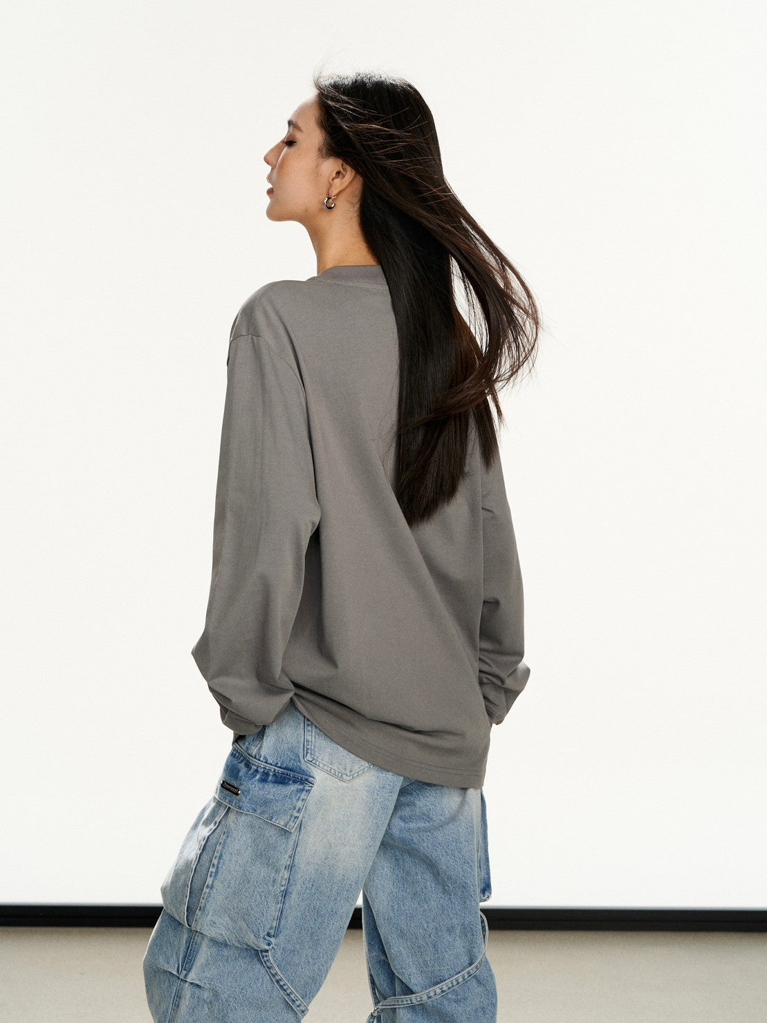 【Dpercent】Front Logo Sweater