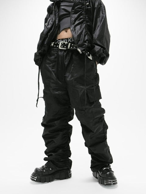 受注制【Never mind the XU】shirring jogger pants (2color)