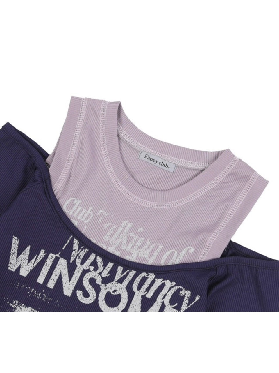 【FANCY CLUB】WINSOME OFF SHOULDER HALTERNECK CROP TEE / 【ファンシークラブ】オフショルダーホルターネッククロップ長袖Tシャツ