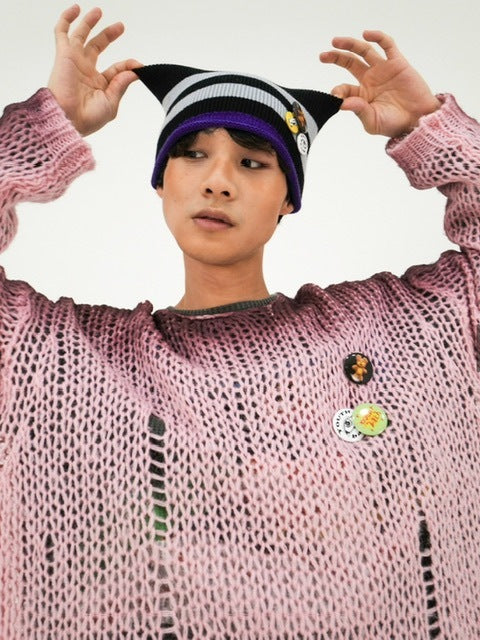 【YOUTHBATH】SQUARE STRIPE BEANIE