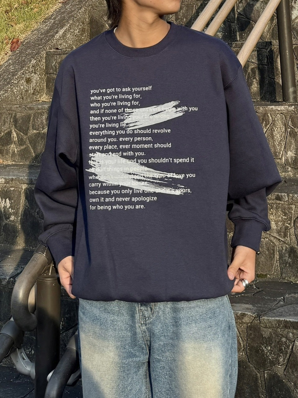 受注制【RENOL】lettering sweat shirt (4color)