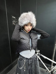 受注制【Never mind the XU】short padding vest (2color) / 【ネバーマインドザエックスユー】ショートパディングベストダウンジャケット