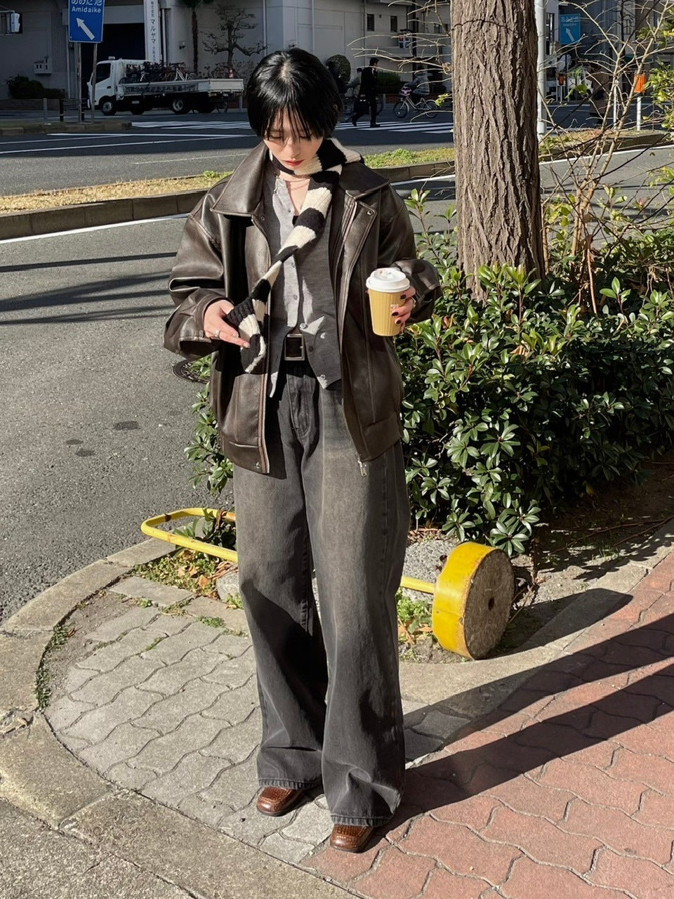 受注制【Chikashitsu +】leather blouson (2color)