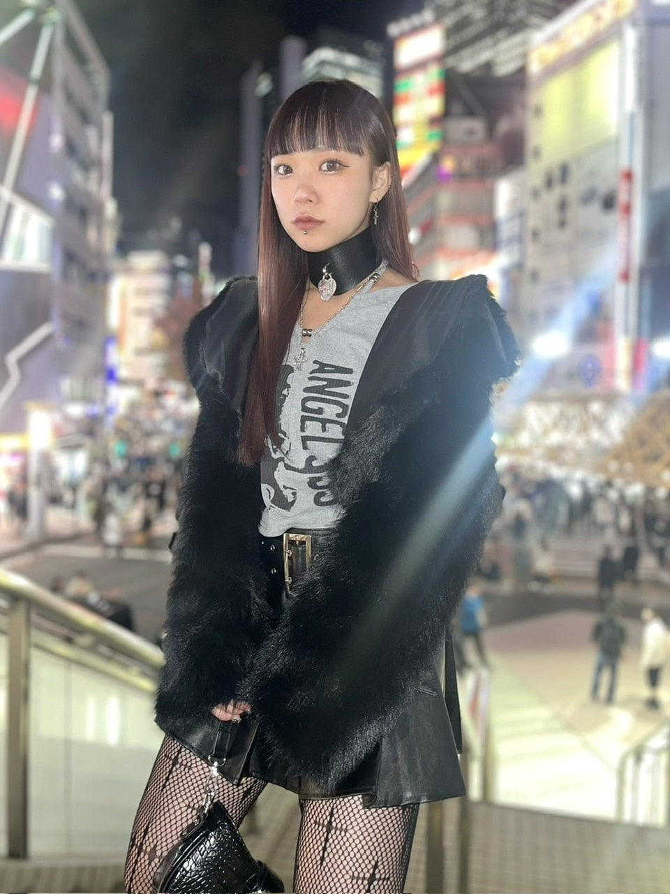 【Never mind the XU】cropped fur jacket (4color) / 【ネバーマインドザエックスユー】クロップドファー長袖ジャケット