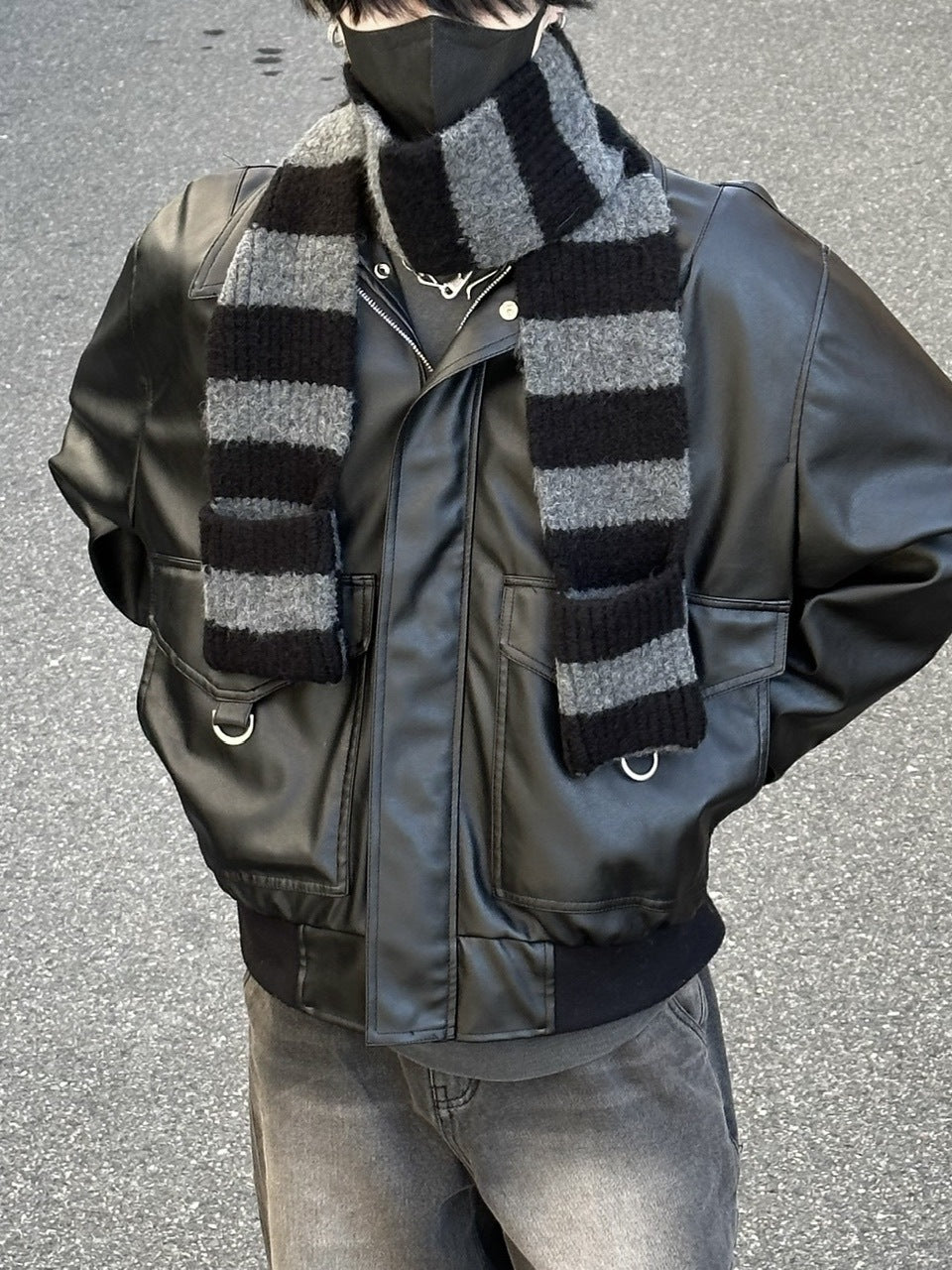 大阪店WEB限定【Chikashitsu +】border pocket muffler (2color)