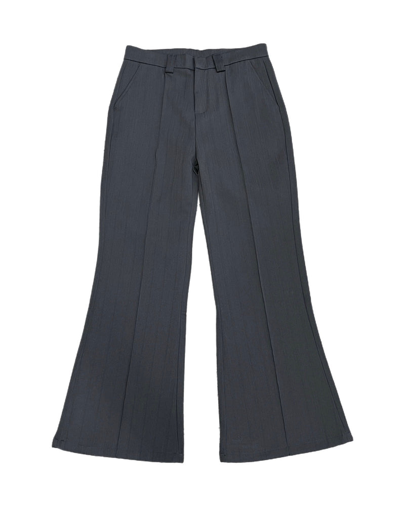【Chikashitsu +】set up center press flare slacks (2color)