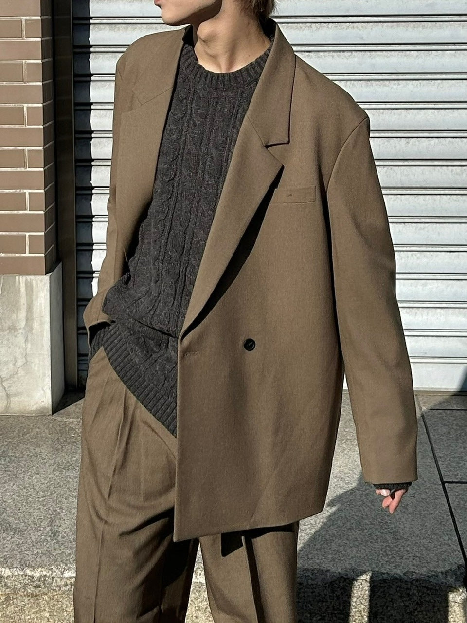 受注制【Chikashitsu +】set up overfit double jacket (3color)