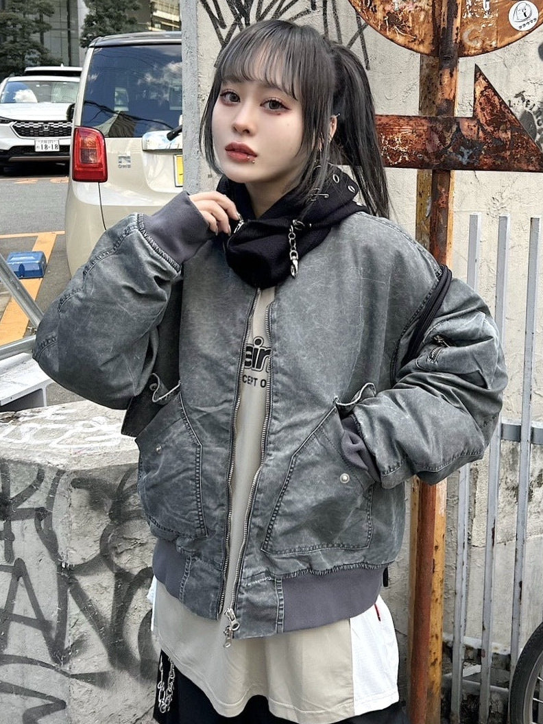 受注制【Never mind the XU】pigment bomber padding (2color)