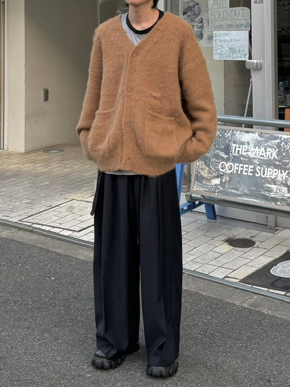 受注制【Chikashitsu +】belt wide slacks (3color)