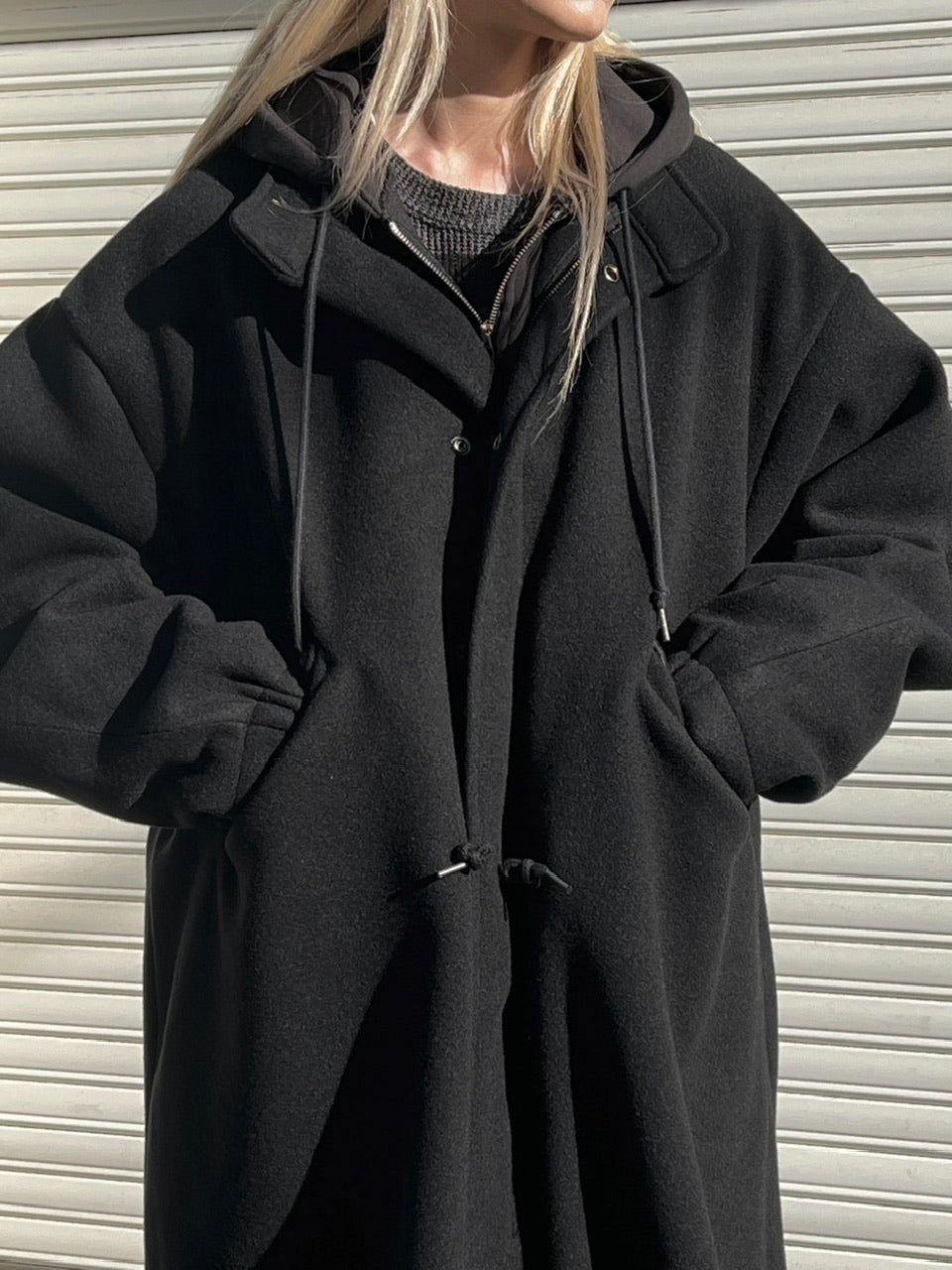 受注制【Chikashitsu +】high neck volume arm coat (2color)