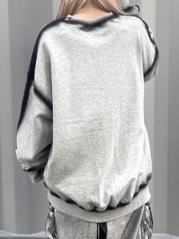 受注制【Never mind the XU】painted mtm (2color) / 【ネバーマインドザエックスユー】ペイントプリント長袖スウェット