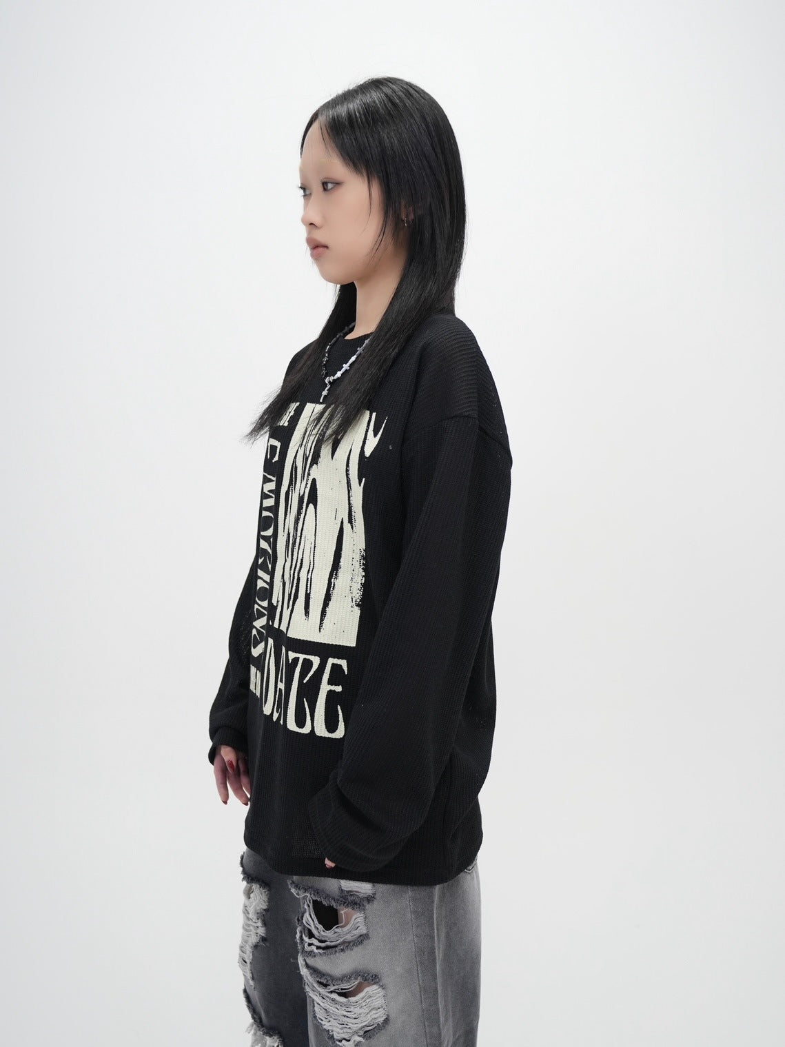 受注制【Bizarre Maiden】vintage mesh long sleeve (2color)