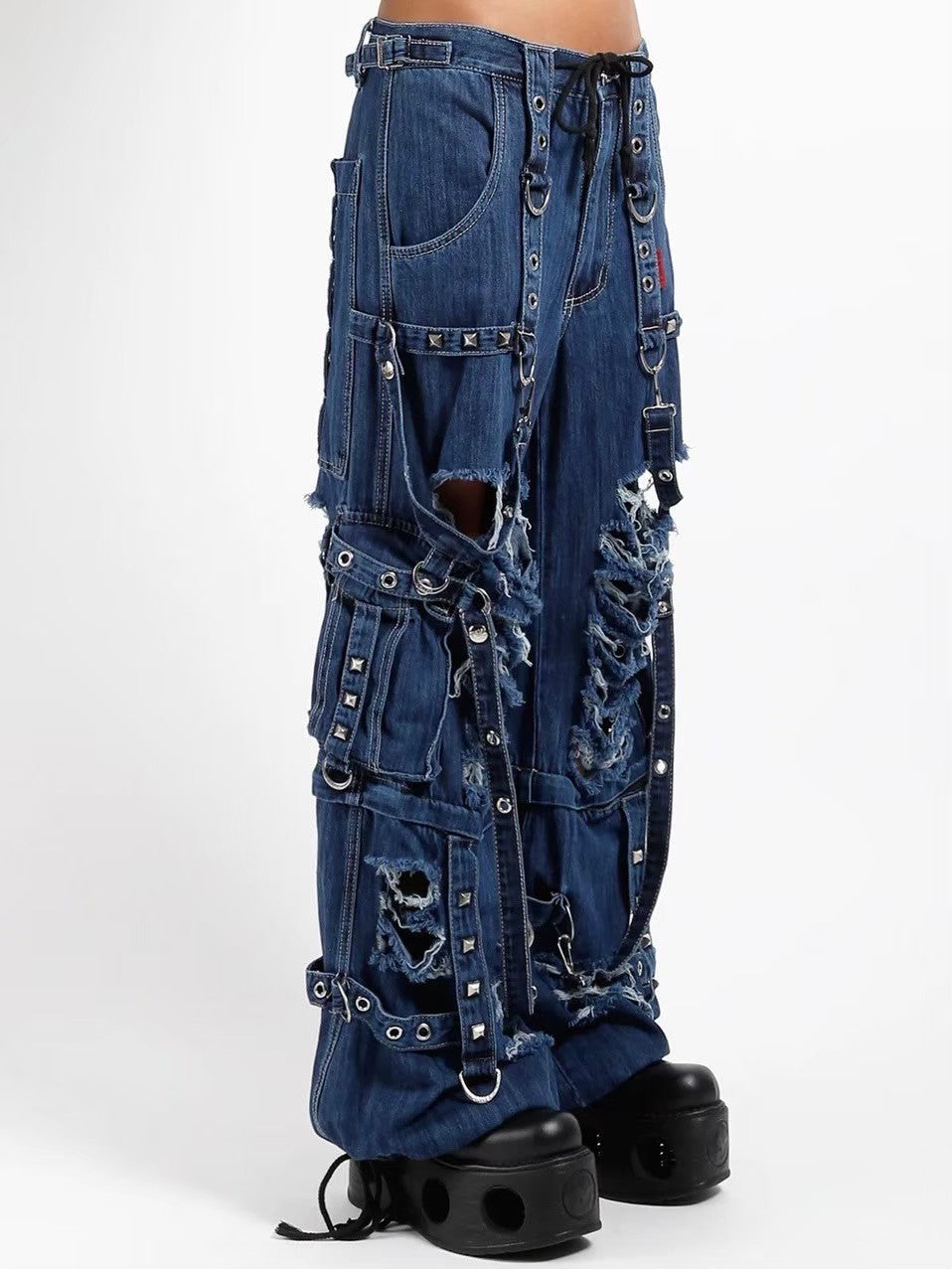 【TRIPP nyc】DENIM STRAP SHREDDER PANT[JM7117MR]