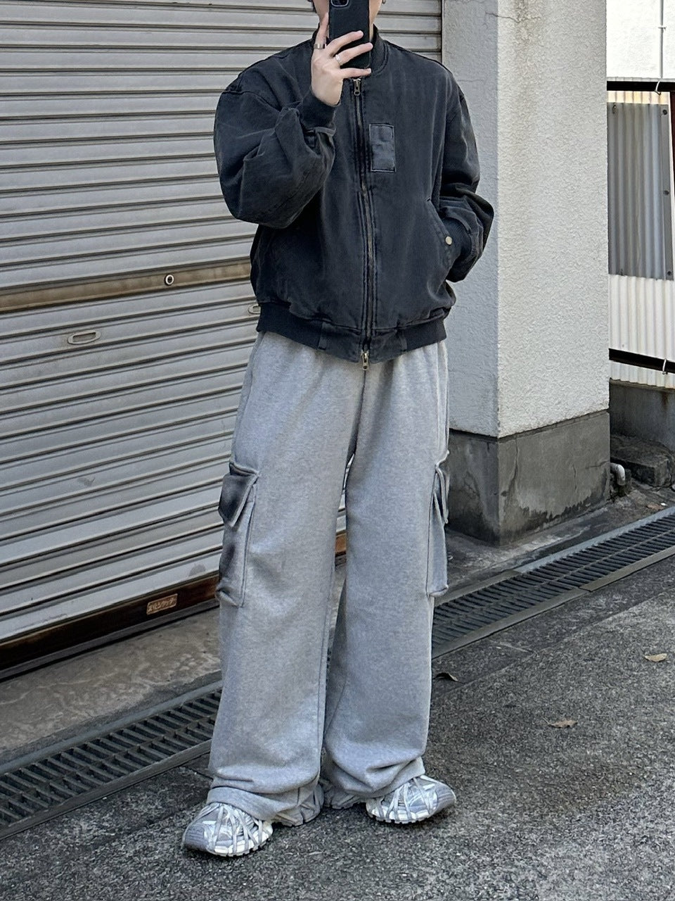 大阪店WEB限定【Chikashitsu +】washed sweat cargo pants (2color)