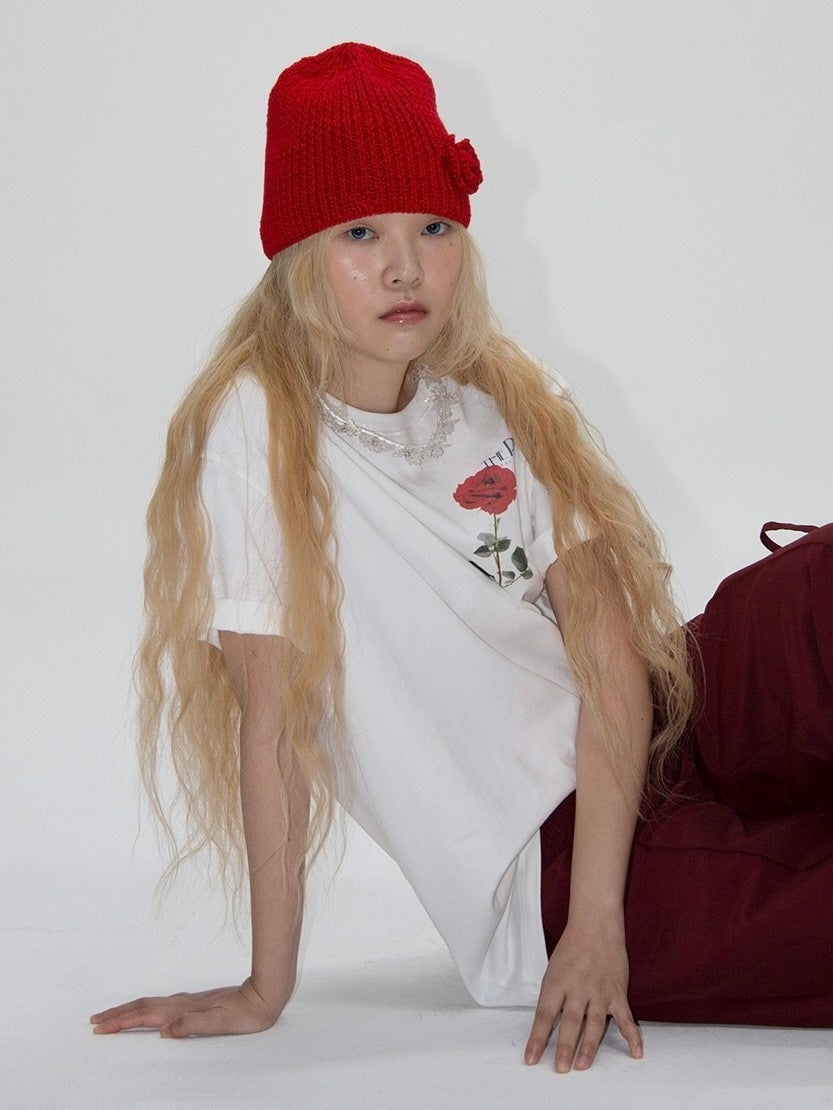 【ESC STUDIO】rose beanie made by mom and aunt