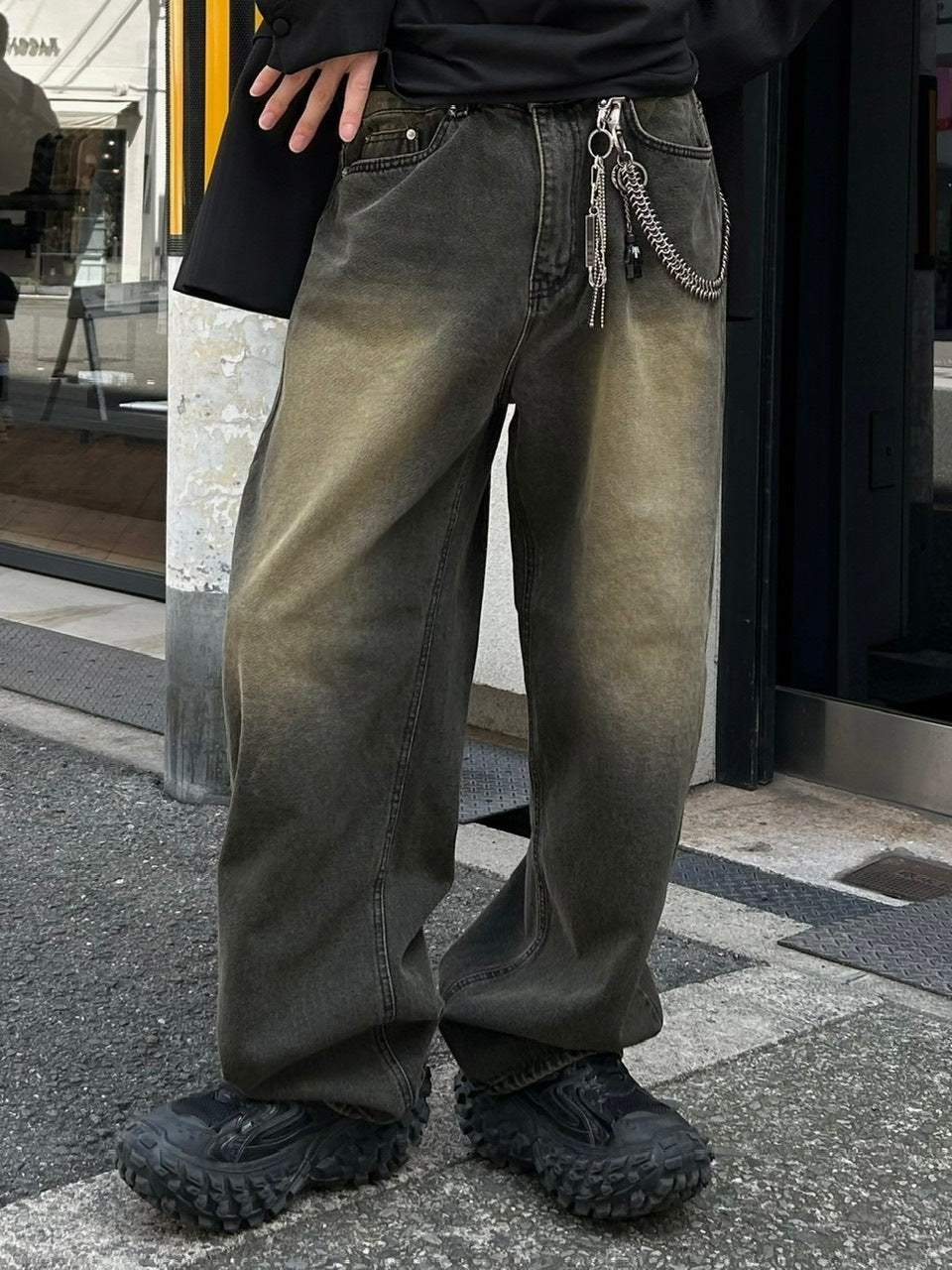 【Chikashitsu +】vintage wash semi wide denim pants 2 / 【チカシツプラス】ヴィンテージウォッシュセミワイドデニムパンツ