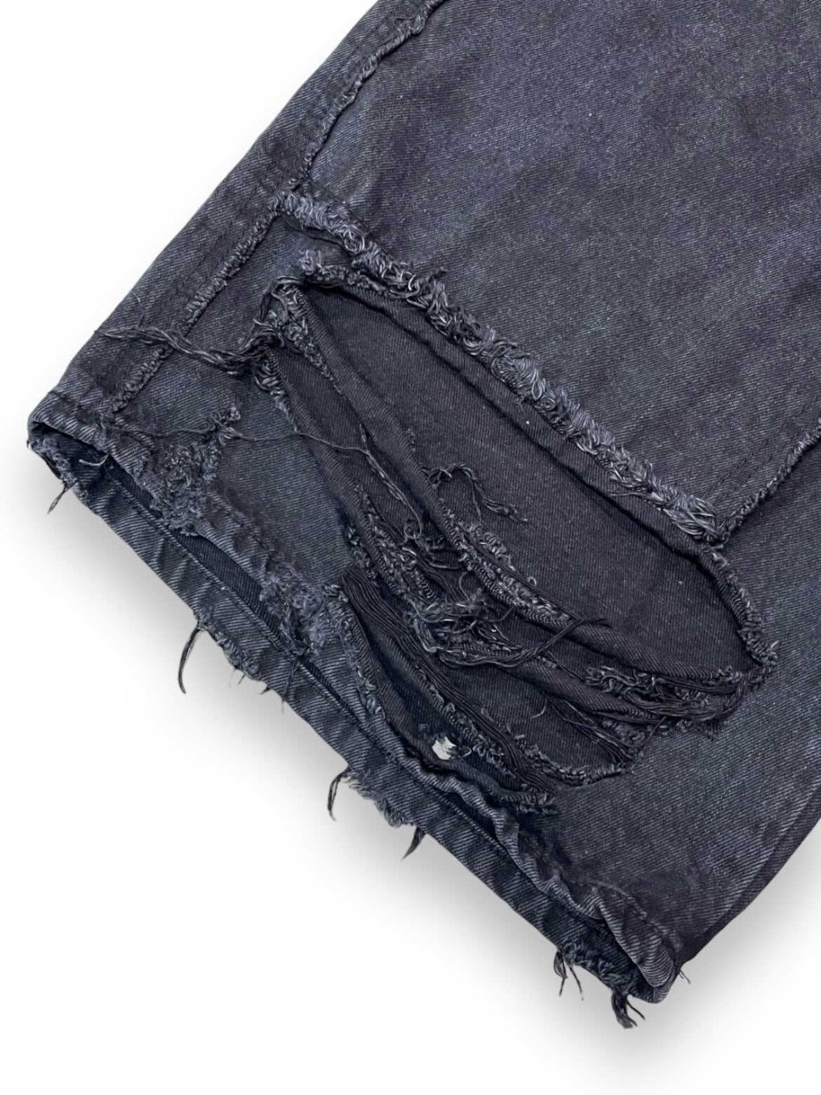 受注制【Bizarre Maiden】damage wide half denim pants